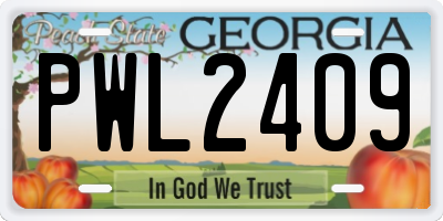 GA license plate PWL2409
