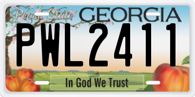 GA license plate PWL2411