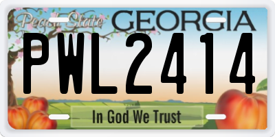 GA license plate PWL2414