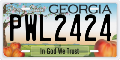 GA license plate PWL2424