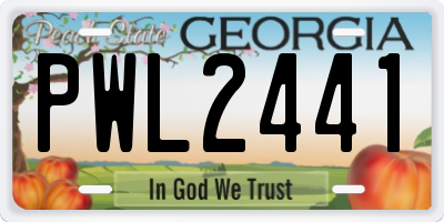 GA license plate PWL2441