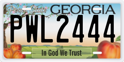 GA license plate PWL2444