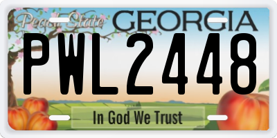 GA license plate PWL2448