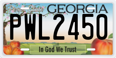 GA license plate PWL2450