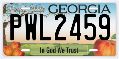 GA license plate PWL2459
