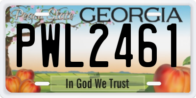 GA license plate PWL2461