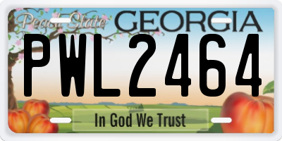 GA license plate PWL2464