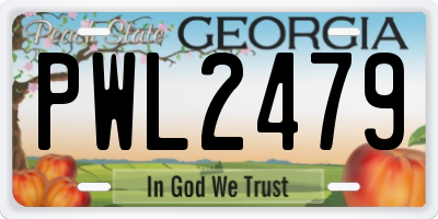 GA license plate PWL2479