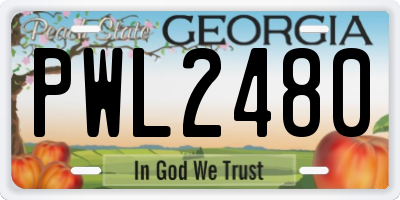 GA license plate PWL2480