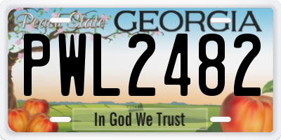 GA license plate PWL2482