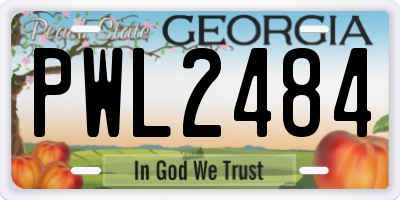 GA license plate PWL2484