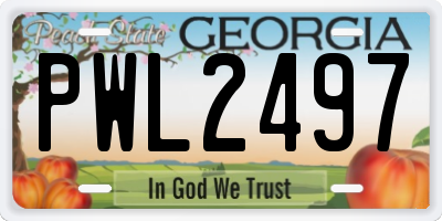 GA license plate PWL2497