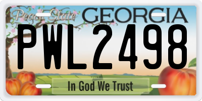 GA license plate PWL2498