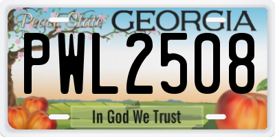 GA license plate PWL2508