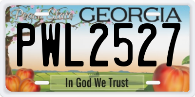 GA license plate PWL2527