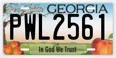 GA license plate PWL2561