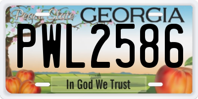 GA license plate PWL2586