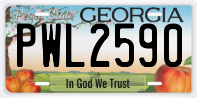 GA license plate PWL2590