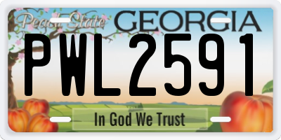 GA license plate PWL2591