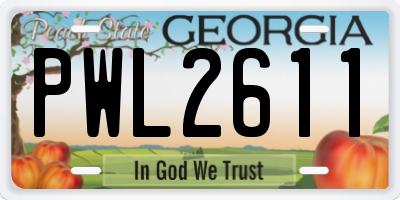 GA license plate PWL2611