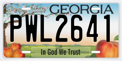 GA license plate PWL2641