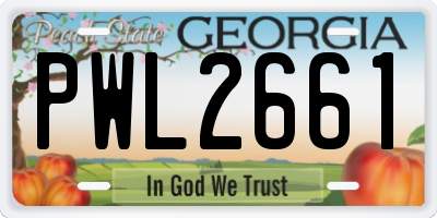 GA license plate PWL2661