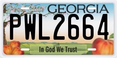 GA license plate PWL2664