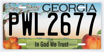 GA license plate PWL2677