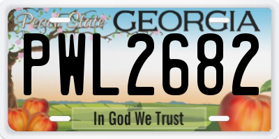 GA license plate PWL2682