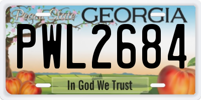 GA license plate PWL2684