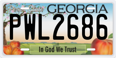 GA license plate PWL2686
