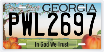 GA license plate PWL2697