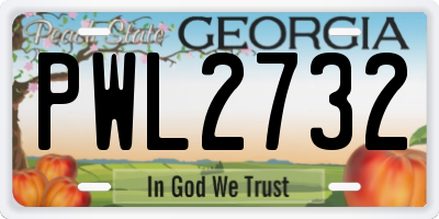 GA license plate PWL2732