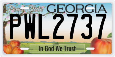 GA license plate PWL2737