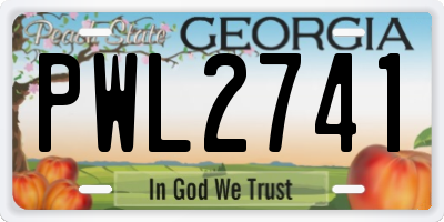 GA license plate PWL2741