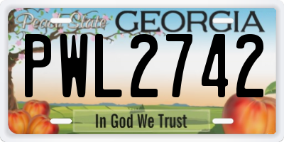 GA license plate PWL2742