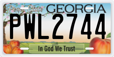 GA license plate PWL2744