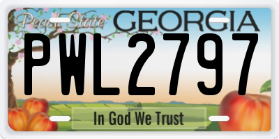 GA license plate PWL2797