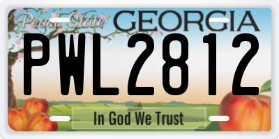 GA license plate PWL2812