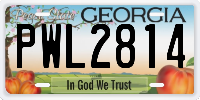GA license plate PWL2814
