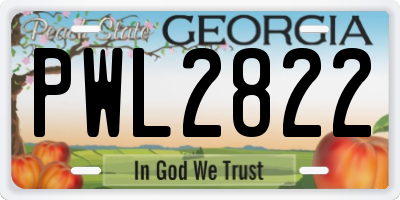 GA license plate PWL2822