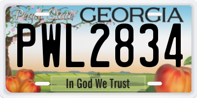 GA license plate PWL2834
