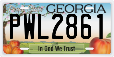 GA license plate PWL2861