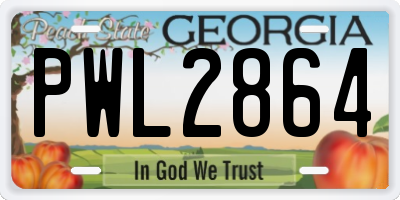 GA license plate PWL2864
