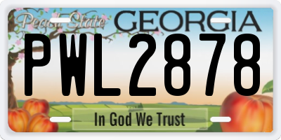 GA license plate PWL2878