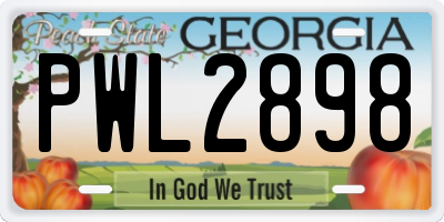 GA license plate PWL2898