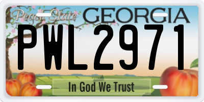 GA license plate PWL2971