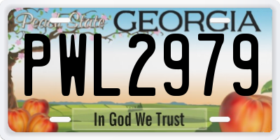 GA license plate PWL2979