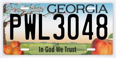 GA license plate PWL3048