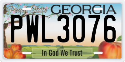 GA license plate PWL3076
